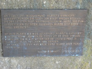 Een gedenksteen voor de laatste pestepidemie in Vreden rond 1666.