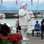 Het levende standbeeld in Lindau.