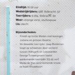 De gegevens van zijn tocht.